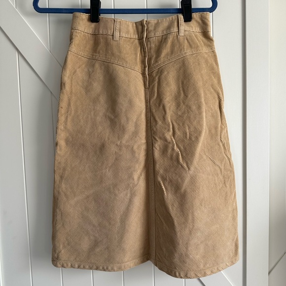 Cute HENNES Tan Corduroy A Line Skirt Size 4 - Picture 3 of 5